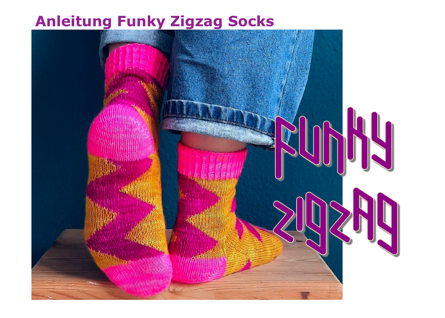 Funky Zigzag Socken Set dunkelblau