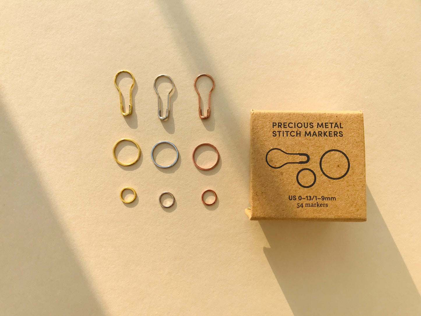 Special stainless steel stitch markers from COCOKNITS